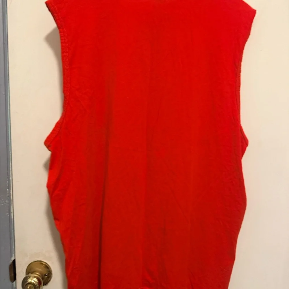 Puma Red Crewneck Logo Tank Top with Black Print